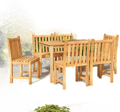 Vidaxl Utendørs spisestue 7 deler