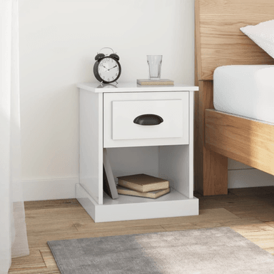 Vidaxl Nattbord høyglans hvit 39x39 cm