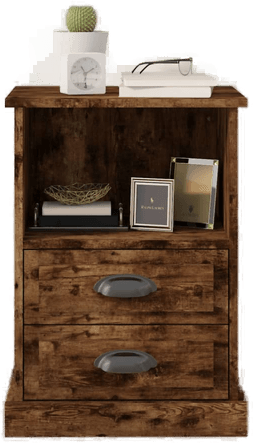 Vidaxl Nattbord røkt eik 43x36x60 cm