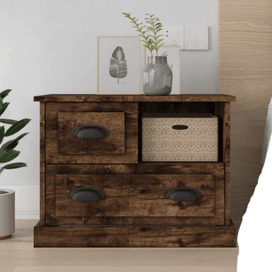 Vidaxl Nattbord røkt eik