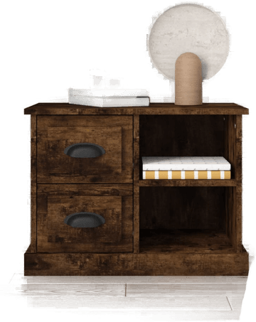 Vidaxl Nattbord røkt eik 60x35,5 cm