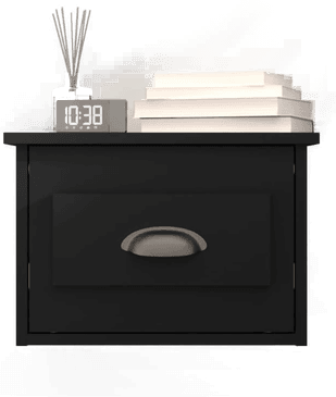 Vidaxl Veggmontert nattbord svart 41,5x36x28 cm