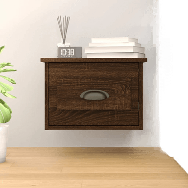 Vidaxl Veggmontert nattbord brun eik