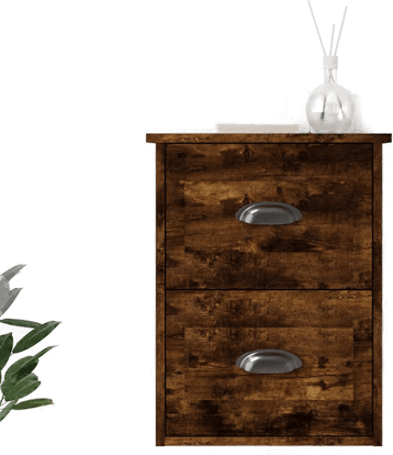 Vidaxl Veggmonterte nattbord 2 stk røkt eik
