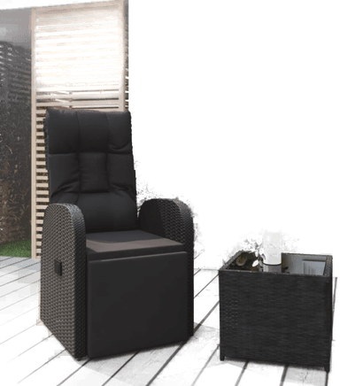 Vidaxl Hageloungesett 2 deler svart