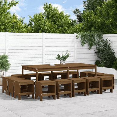 Vidaxl Utendørs spisestue 17 deler