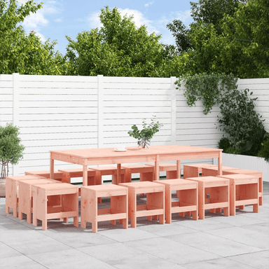 Vidaxl Utendørs spisestue 17 deler