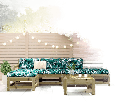 Vidaxl Hagesofagruppe 6 deler