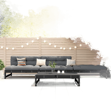 Vidaxl Hagesofagruppe 4 deler svart