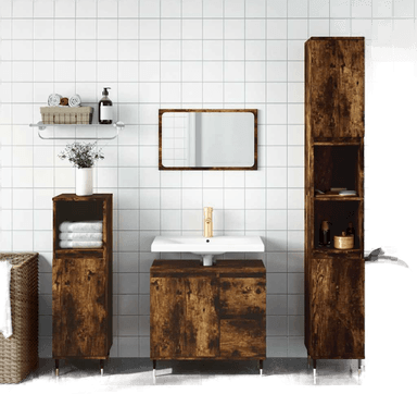 Vidaxl Baderomsskap røkt eik 65x33 cm