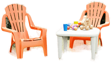 Vidaxl Hagestoler for barn oransje 37x34x44 cm