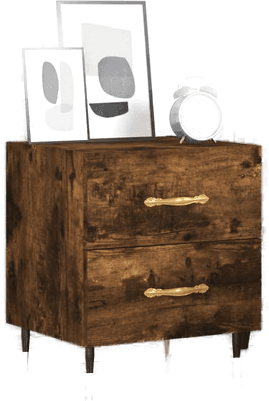 Vidaxl Nattbord røkt eik 40x35 cm