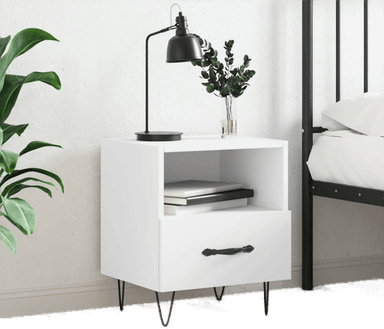 Vidaxl Nattbord hvit 40x35 cm