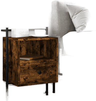 Vidaxl Nattbord veggmontert røkt eik