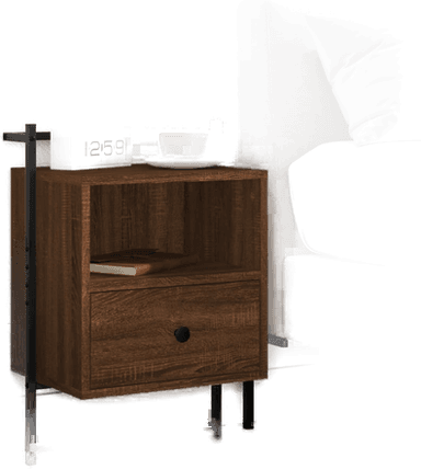 Vidaxl Nattbord veggmontert brun eik