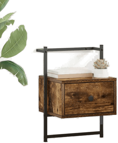 Vidaxl Nattbord veggmontert 2 stk røkt eik