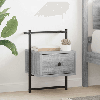 Vidaxl Nattbord veggmontert grå sonoma