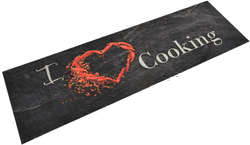 Vidaxl Kjøkkenteppe Cooking svart 45x150 cm