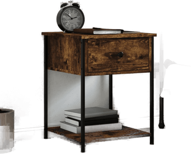 Vidaxl Nattbord røkt eik 44x45 cm