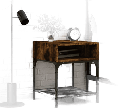 Vidaxl Nattbord røkt eik 40x41 cm