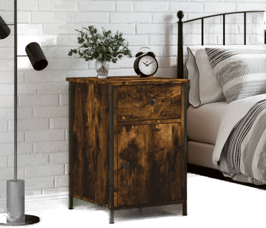 Vidaxl Nattbord røkt eik 40x42 cm