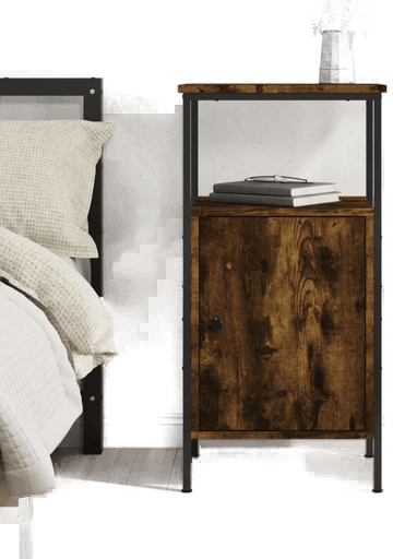 Vidaxl Nattbord røkt eik 41x31 cm