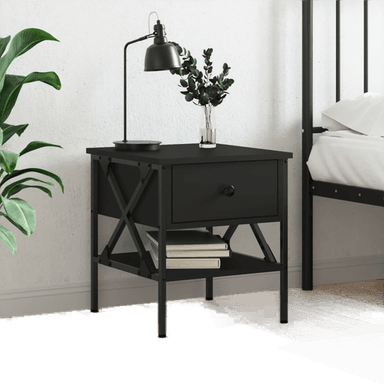 Vidaxl Nattbord svart 40x42 cm