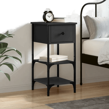 Vidaxl Nattbord svart 34x36x70 cm