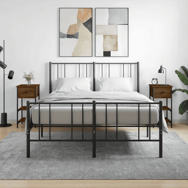 Vidaxl Nattbord 2 stk brun eik