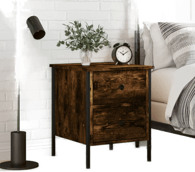 Vidaxl Nattbord røkt eik 40x42 cm