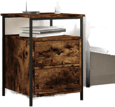 Vidaxl Nattbord røkt eik 44x45 cm