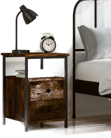 Vidaxl Nattbord røkt eik