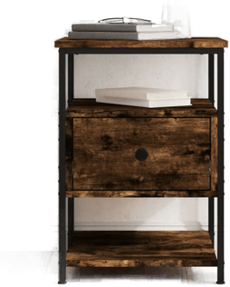 Vidaxl Nattbord røkt eik 40x42 cm