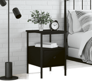 Vidaxl Nattbord svart 34x36 cm