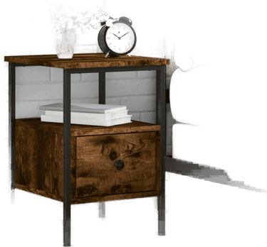 Vidaxl Nattbord røkt eik 34x36 cm