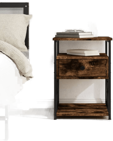 Vidaxl Nattbord røkt eik 40x42 cm