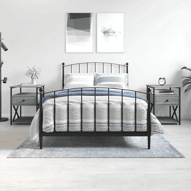 Vidaxl Nattbord 2 stk grå 40x42 cm