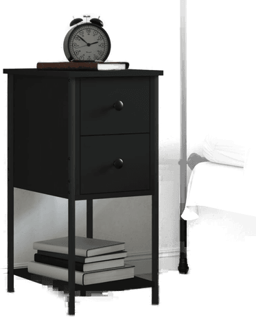 Vidaxl Nattbord svart 32x42x70 cm