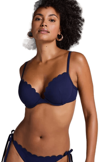Hunkemöller Scallop pushup-bikinitopp Blå