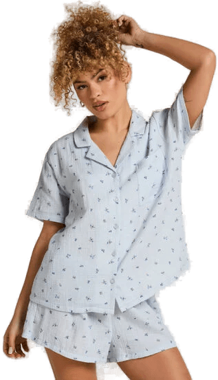 Hunkemöller Muslin Short Blå