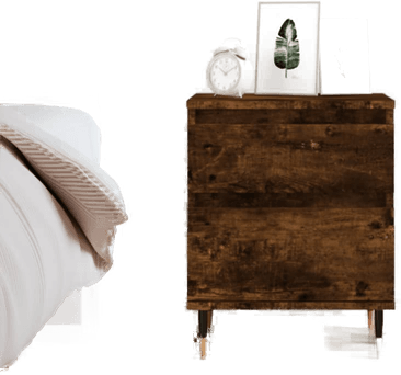 Vidaxl Nattbord røkt eik 40x35 cm