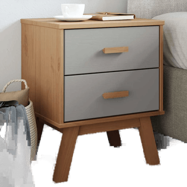 Vidaxl Nattbord OLDEN grå brun