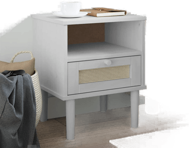 Vidaxl Nattbord SENJA hvit 40x35x48 cm