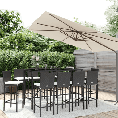 Vidaxl Utendørs barsett 11 deler svart