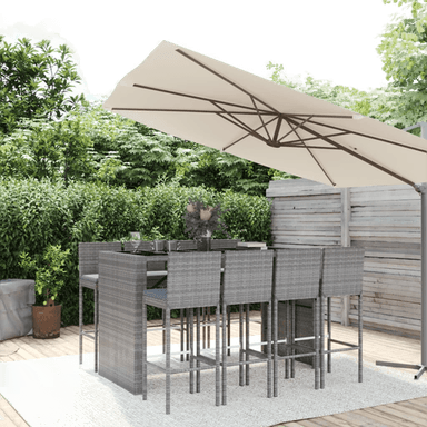 Vidaxl Hagebarsett 9 deler grå