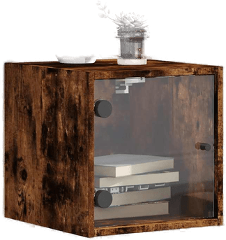 Vidaxl Nattskap røkt eik 35x37 cm