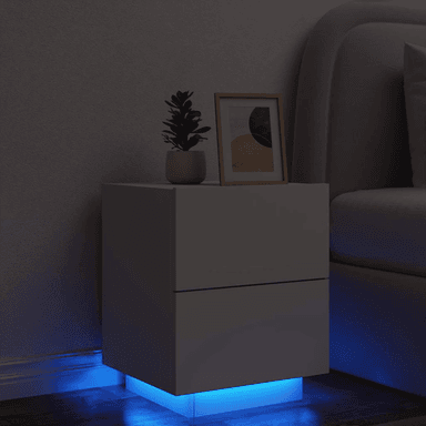 Vidaxl Nattbord med LED hvit