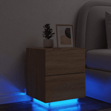 Vidaxl Nattbord med LED sonoma eik