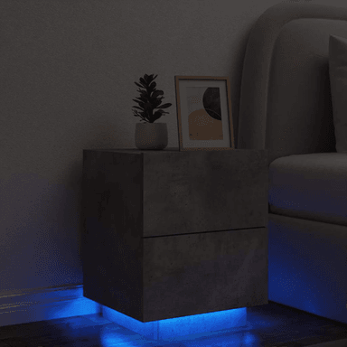 Vidaxl Nattbord med LED betonggrå
