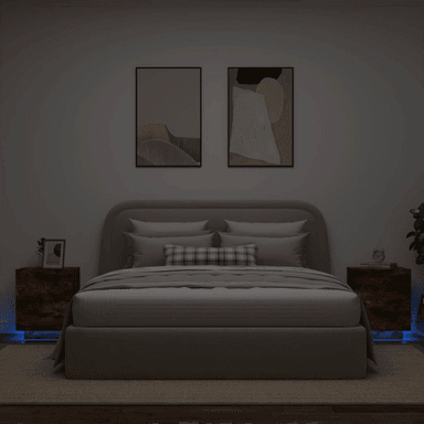 Vidaxl Nattbord med LED 2 stk